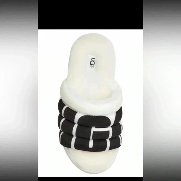 UGG Woman’s White Logo Slides Platform Slip - On Slides Sz 8 - Picture 10 of 10